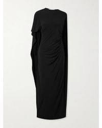 Stella McCartney - Asymmetrische Robe Aus Stretch-Satin Mit Cape-Effekt - Lyst