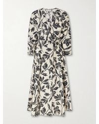 Max Mara - Floral-Print Cotton-Poplin Wrap Dress - Lyst