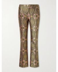 Etro - Metallic Jacquard Crepe Straight-Leg Pants - Lyst