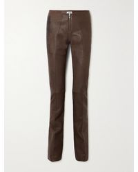 Jean Paul Gaultier - Bootcut-Hose Aus Leder Mit Print - Lyst
