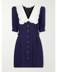 Alessandra Rich - Ruffled Silk-Jacquard Mini Dress - Lyst