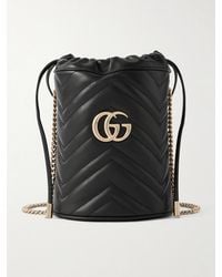 Gucci - Gg Marmont Mini Matelassé Leather Bucket Bag - Lyst