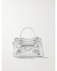 Balenciaga - Le City Nano Embellished Crinkled-Leather Shoulder Bag - Lyst