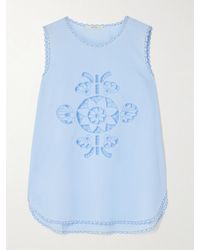 Vita Kin - Havana Scalloped Broderie Anglaise Cotton-Poplin Tank - Lyst