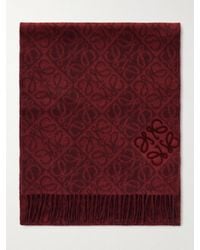Loewe - Fringed Wool And Cashmere-Blend Jacquard Scarf - Lyst