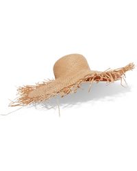 Clyde Frayed Straw Hat - White