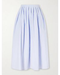 Proenza Schouler - Austin Pleated Cotton-Blend Poplin Skirt - Lyst