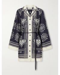ALÉMAIS - Banderra Belted Printed Linen Mini Dress - Lyst