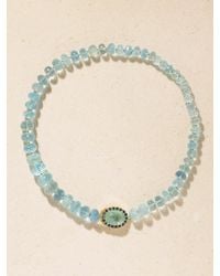 Ileana Makri - 18-Karat, Aquamarine, Tourmaline And Diamond Beaded Necklace - Lyst