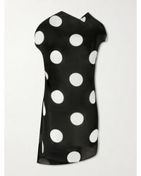 KHAITE - Tatia Draped Polka-Dot Silk Mini Dress - Lyst