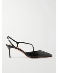 Aquazzura - Dynasty 65 Snake-Effect Leather Slingback Pumps - Lyst