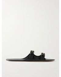 Christen - Buckled Leather Flat Sandals - Lyst