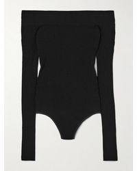 Alaïa - Off-The-Shoulder Ribbed-Knit Bodysuit - Lyst