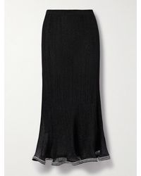 Jonathan Simkhai - Brighton Crystal-Embellished Metallic Ribbed-Knit Maxi Skirt - Lyst