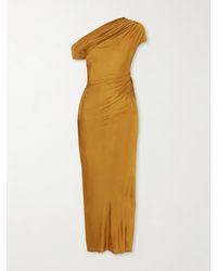 Galvan London - Off-The-Shoulder Draped Satin-Jersey Maxi Dress - Lyst