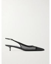 Saint Laurent - Oxalis Slingback-Pumps Aus Mesh Mit Lacklederbesätzen - Lyst