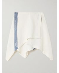 JW Anderson - Asymmetric Linen-Jacquard Mini Wrap-Effect Skirt - Lyst