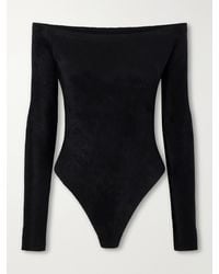 Alaïa - Off-The-Shoulder Velvet Bodysuit - Lyst