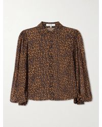 FRAME - The Silk Prairie Leopard-Print Silk-Crepe De Chine Blouse - Lyst