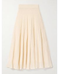 KHAITE - Dawn Pointelle-Knit Midi Skirt - Lyst