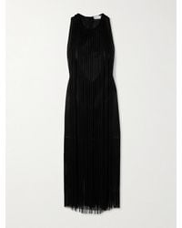 Veronica de Piante - Celeste Fringed Duchesse Silk-Satin Mini Dress - Lyst