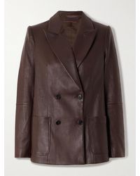 Stouls - Jones Double-Breasted Leather Blazer - Lyst