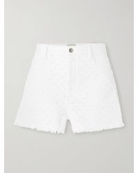 Isabel Marant - Lesia Frayed Perforated Denim Shorts - Lyst