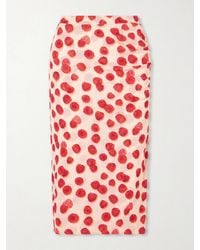 Stella McCartney - Printed Mesh Midi Skirt - Lyst
