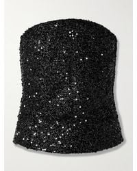 Isabel Marant - Aviana Strapless Sequined Metallic Tulle Top - Lyst