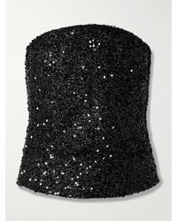 Isabel Marant - Aviana Strapless Sequined Metallic Tulle Top - Lyst