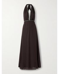 Johanna Ortiz - Robe Longue En Georgette De Soie À Cristaux New Destiny - Lyst