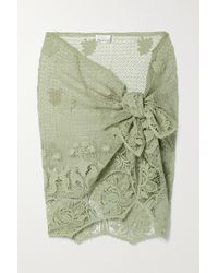 Damen Bekleidung Bademode und Strandmode Tücher und Kaftane Miguelina Baumwolle Layna Pareo Aus Gehäkelter Baumwolle in Grün 