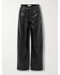 Agolde - Arc Croc-Effect Barrel-Leg Pants - Lyst