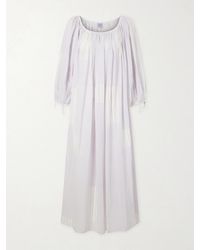 Thierry Colson - Athenaïs Gathered Striped Cotton-Voile Maxi Dress - Lyst