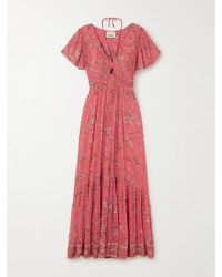 Isabel Marant - Agathe Tiered Floral-print Cotton And Silk-blend Crepon Maxi Dress - Lyst