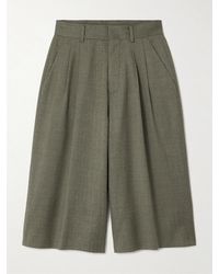 Fortela - Shorts Aus Einer Wollmischung Mit Falten - Lyst