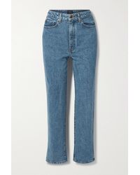 Khaite Abigail Cropped High-rise Straight-leg Jeans - Blue