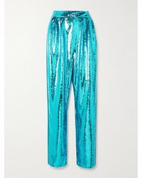 Tom Ford - Pleated Silk Satin-Trimmed Sequined Tulle Pants - Lyst