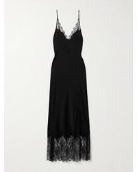 Carine Gilson - Lace-Trimmed Silk-Satin Nightdress - Lyst