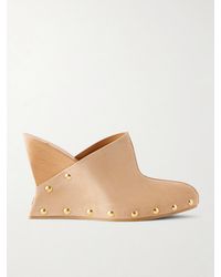 Balmain - Suede Wedge Clogs - Lyst