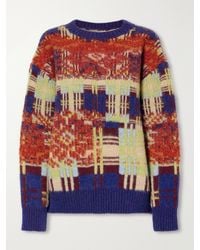 Dries Van Noten - Checked Brushed Merino And Wool-Blend Sweater - Lyst