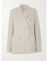 Max Mara - Vanadio Double-Breasted Grain De Poudre Cotton Blazer - Lyst