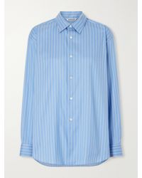 AURALEE - Striped Cotton And Silk-Blend Shirt - Lyst