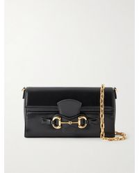 Gucci - Horsebit Ristretto Embellished Leather Shoulder Bag - Lyst