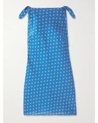 Doen - Maltina Tie-Detailed Printed Cotton And Silk-Blend Mini Dress - Lyst