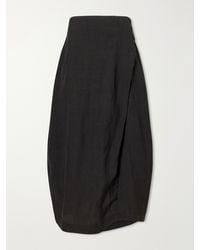 Studio Nicholson - Pleated Woven Midi Skirt - Lyst
