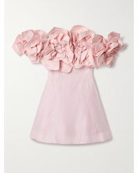 Aje. - Etta Off-The-Shoulder Appliquéd Linen-Blend Mini Dress - Lyst