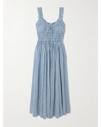 Doen - Emmaretta Midikleid Aus Kariertem Voile Aus Einer Baumwollmischung - Lyst