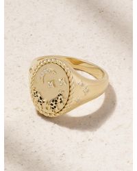 Yvonne Léon - Chevalière Ovale La Savane 9-Karat, Diamond And Enamel Ring - Lyst