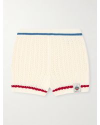 Bally - Striped Open-Knit Cotton Shorts - Lyst